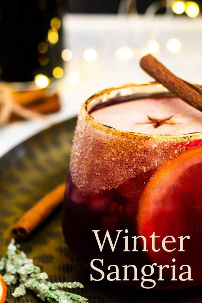 Glass of winter sangria.