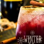 Glass of winter sangria.