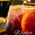 Glass of winter sangria.