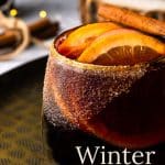 Glass of winter sangria.