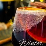 Glass of winter sangria.