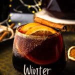 Glass of winter sangria.