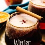 Glass of winter sangria.