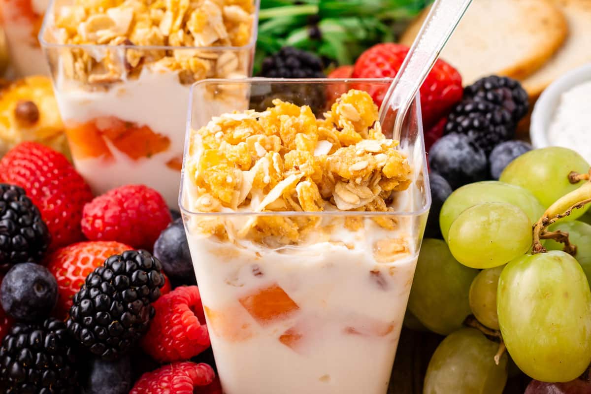 Fruit and yogurt parfait.