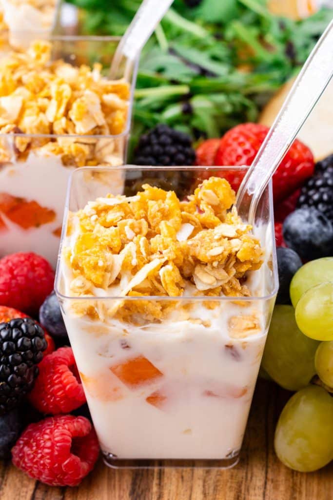 Fruit and yogurt parfait.