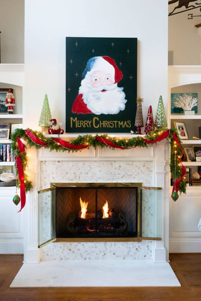 Santa over mantle.