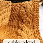 Cable-edged knit dishcloth.