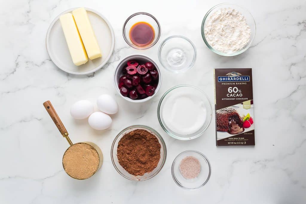 Ingredients of Cherry Chocolate Brownies