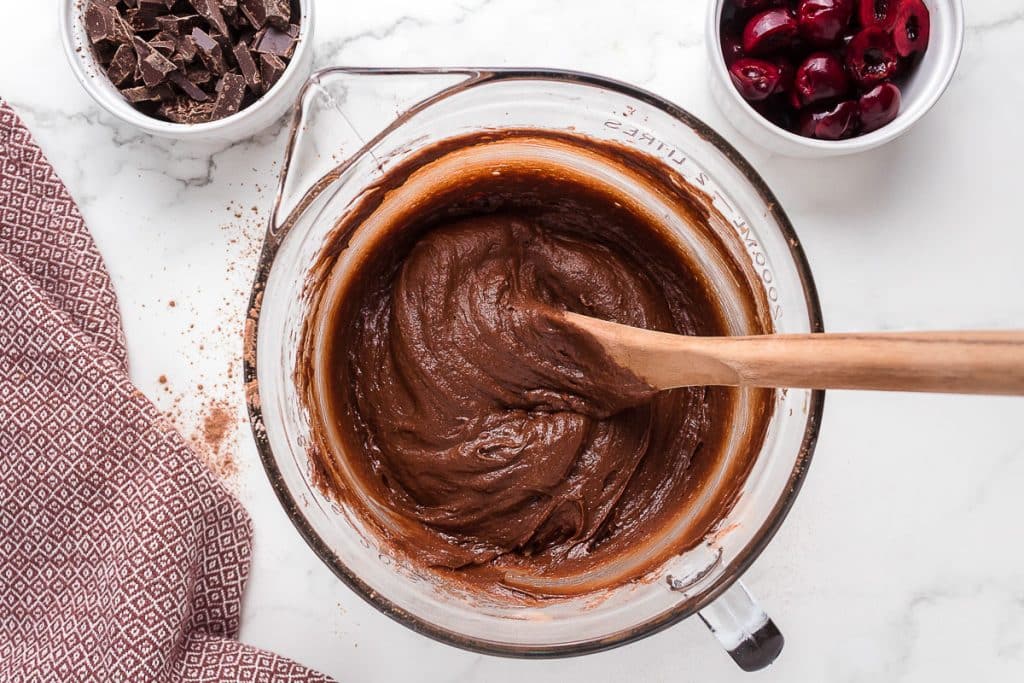 Brownie batter.