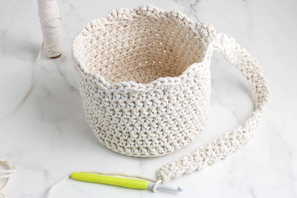 Crocheted handle.