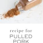 Jar of pulled pork rub.