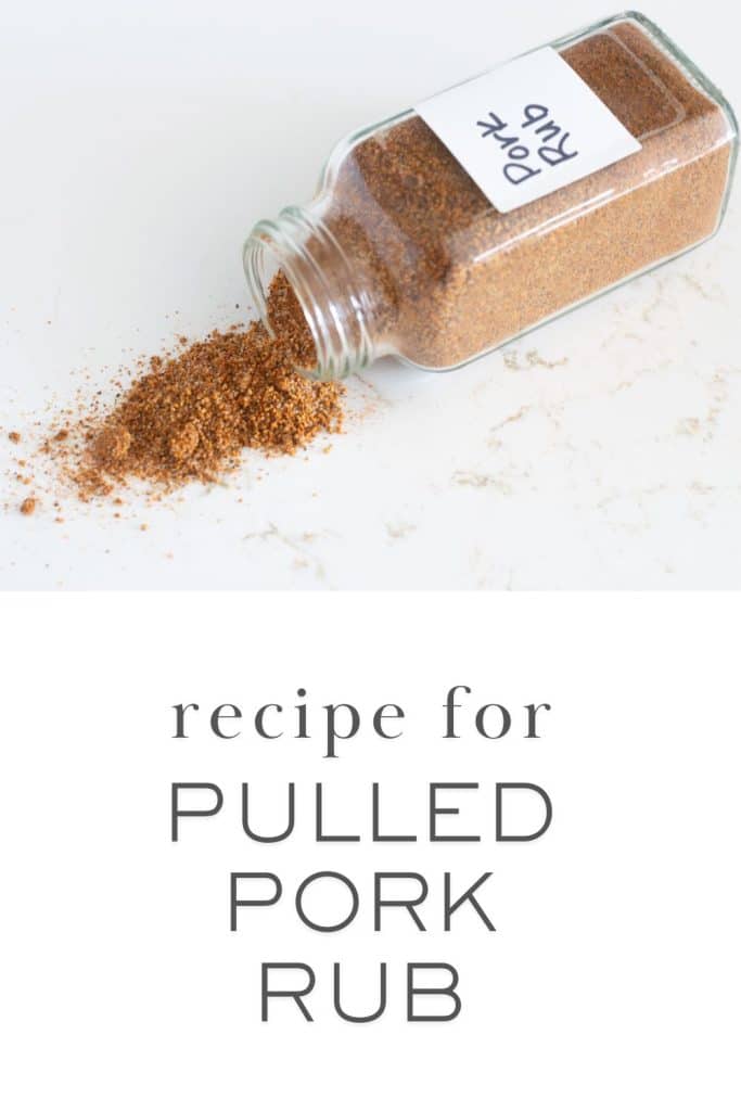 Jar of pulled pork rub.