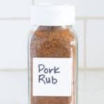 Jar of pulled pork rub.