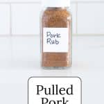 Jar of pulled pork rub.