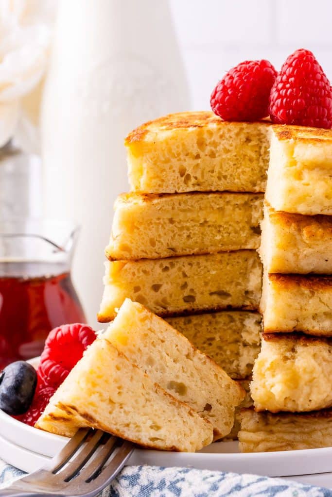 A stack of Sourdough Discard Pancakes.