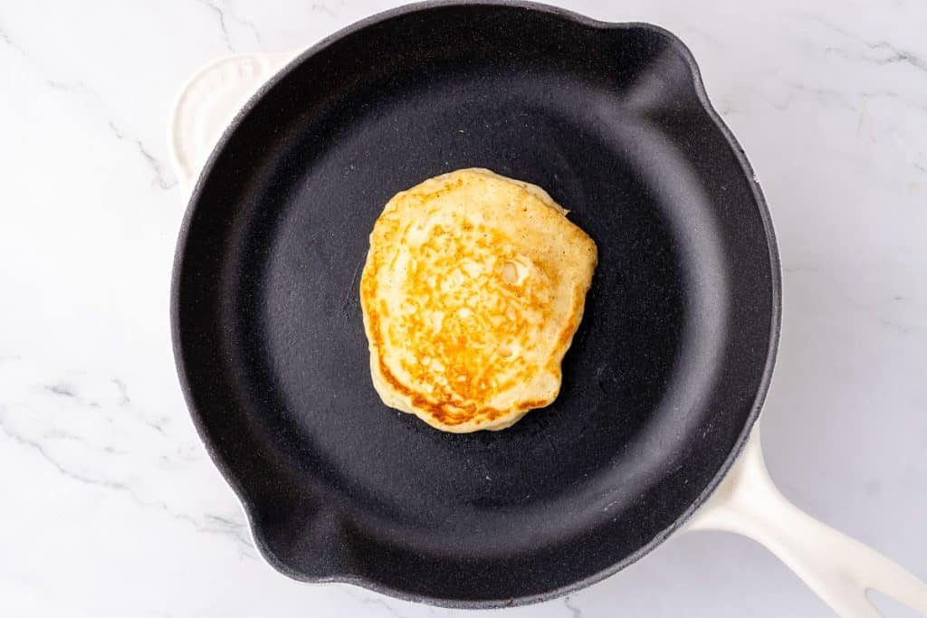 pancake in griddle.