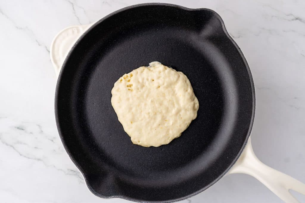 pancake in griddle.