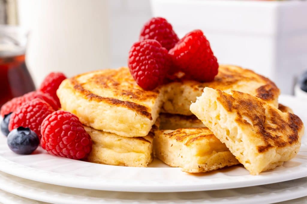 A stack of Sourdough Discard Pancakes.