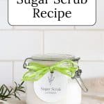 Jar of sugar scrub.