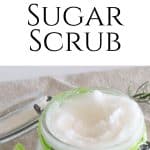 Jar of sugar scrub.