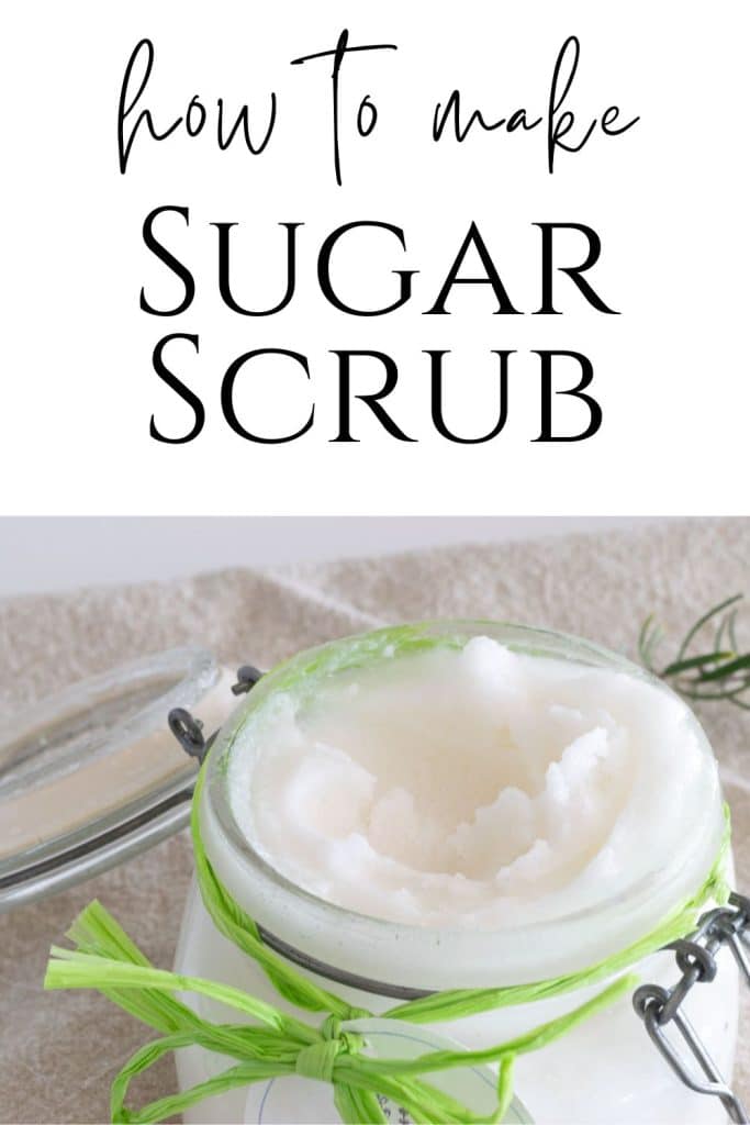 Jar of sugar scrub.