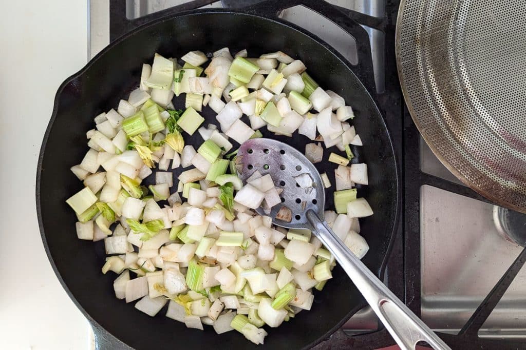 saute onions and celery.