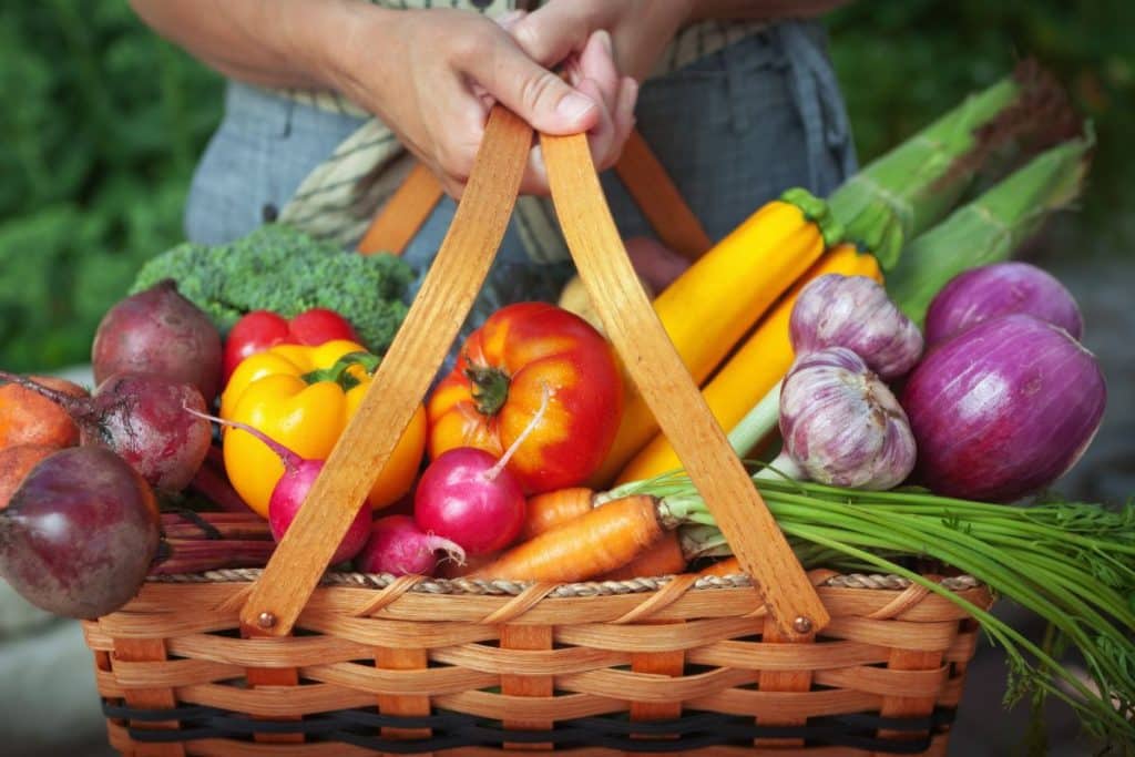 A basket of vegetables.