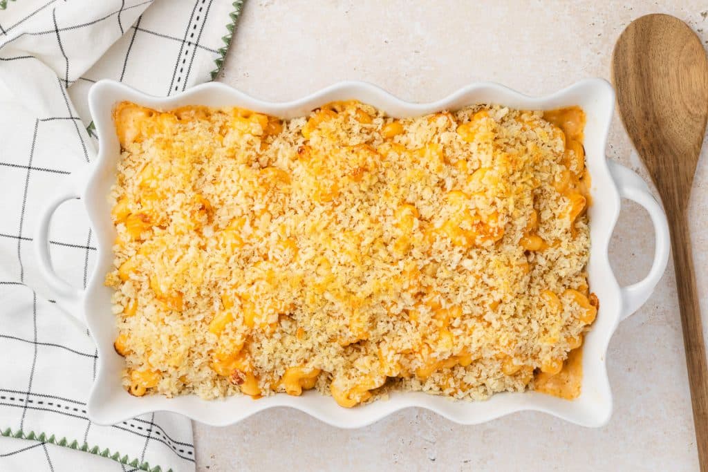 panko over mac and cheese.