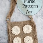 Crocheted Granny Square Purse.