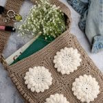 Crocheted Granny Square Purse.