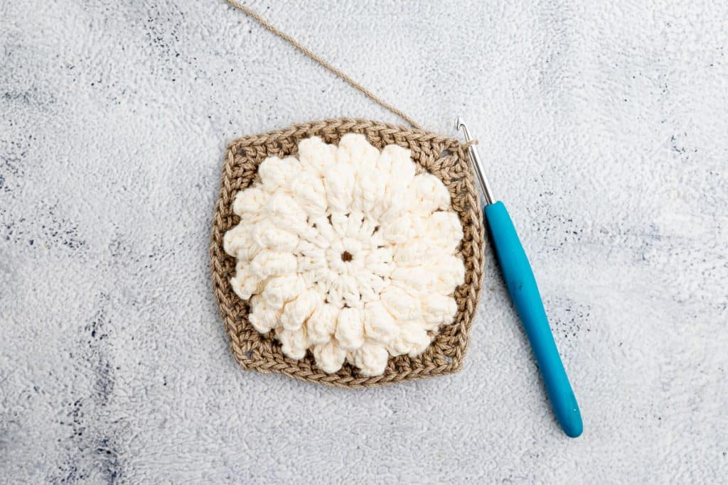 knitting granny squares.