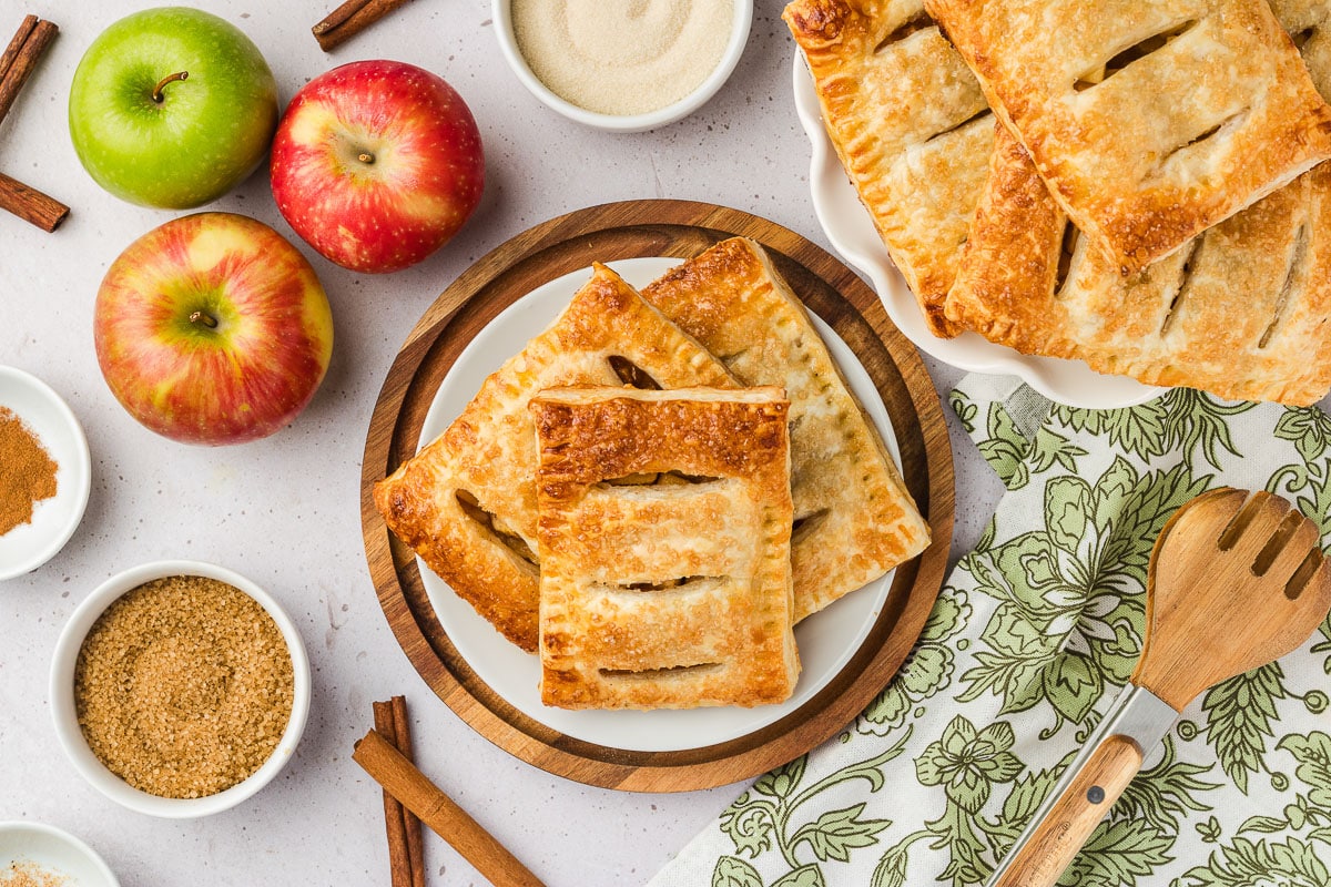apple turnovers on a plate.