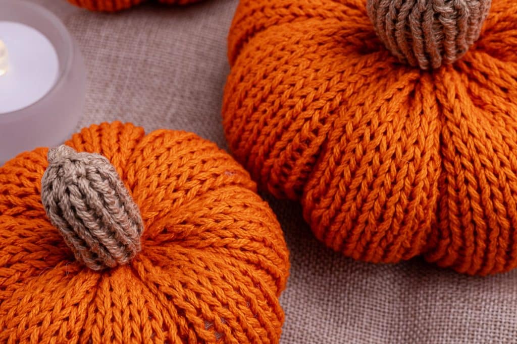 Knit pumpkins.