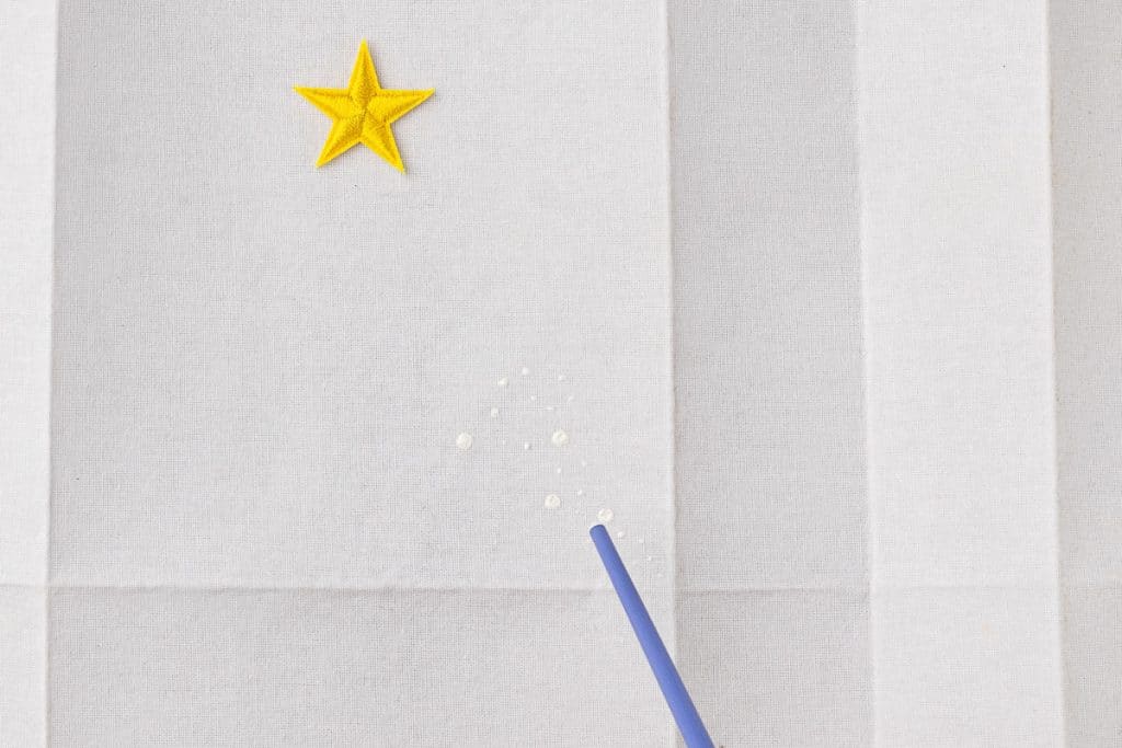 closeup of paint on bag.