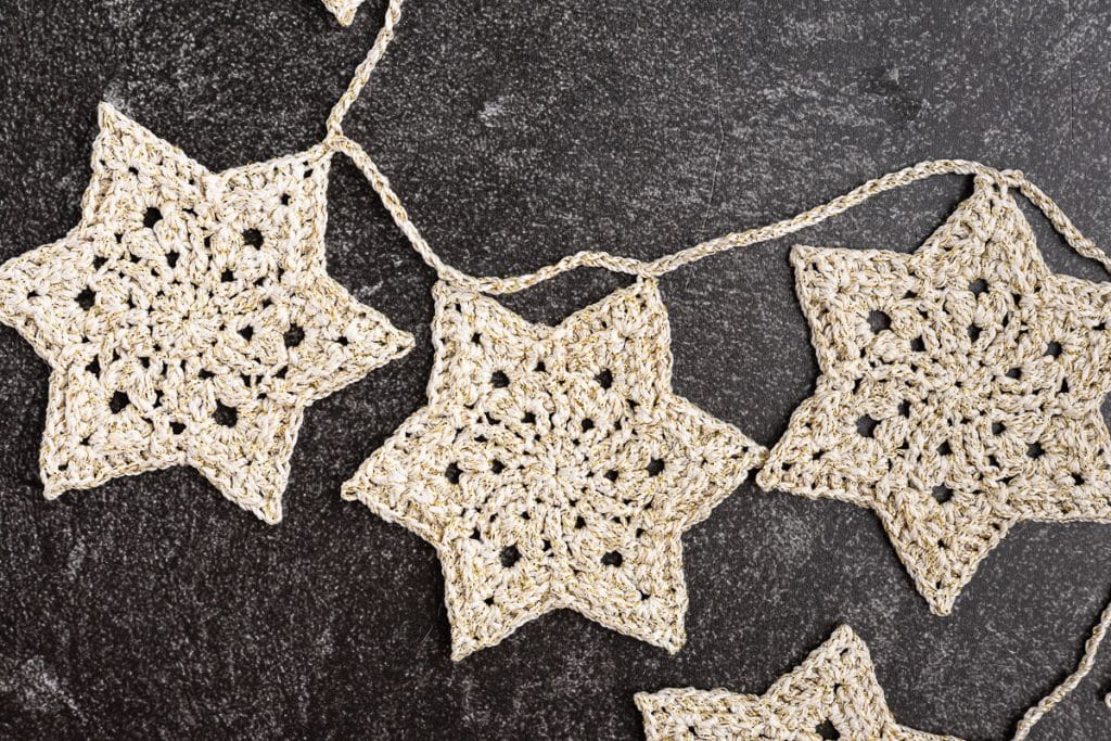 Crocheted Star Garland.