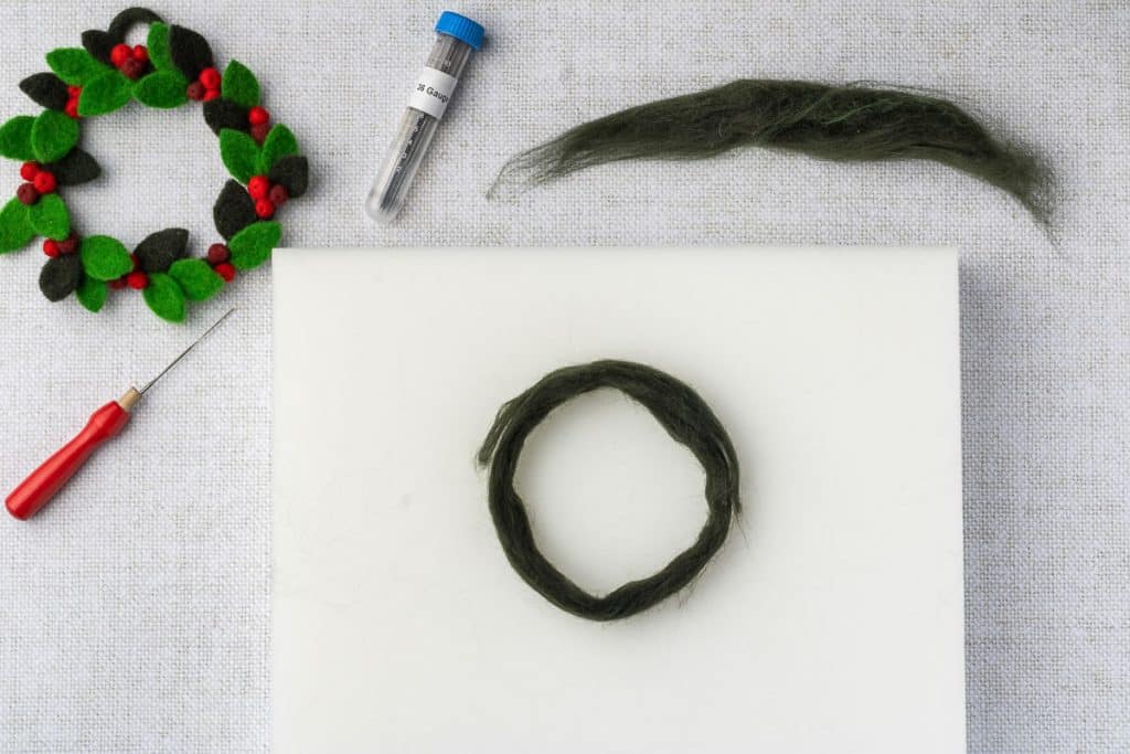 Felted wreath base.