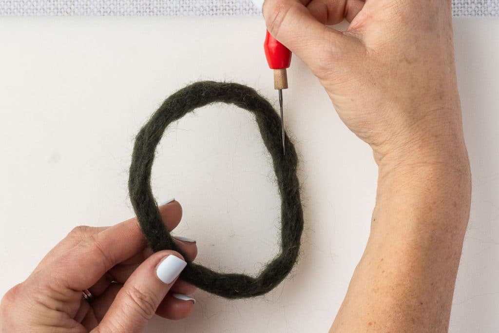 Felted wreath base.