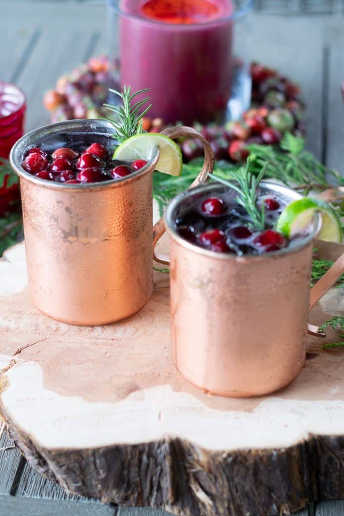 Spiced cranberry mule.