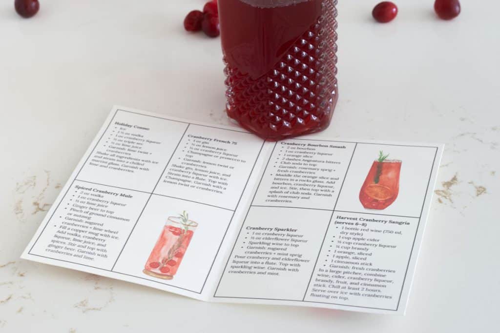 Cranberry Liqueur recipe book.