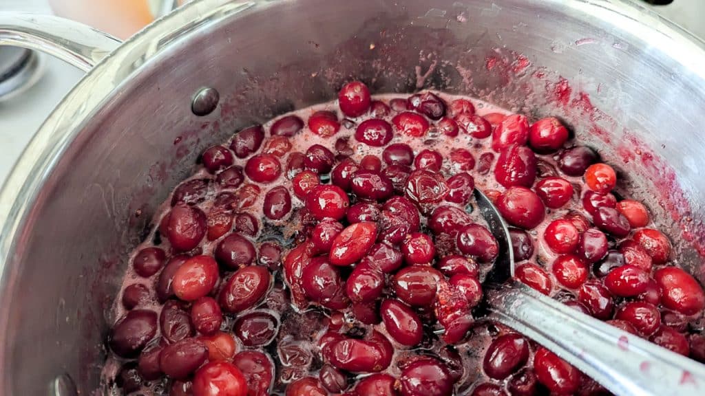 Cooked cranberries.