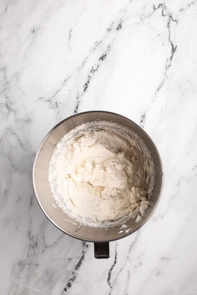 Beaten whipping cream.