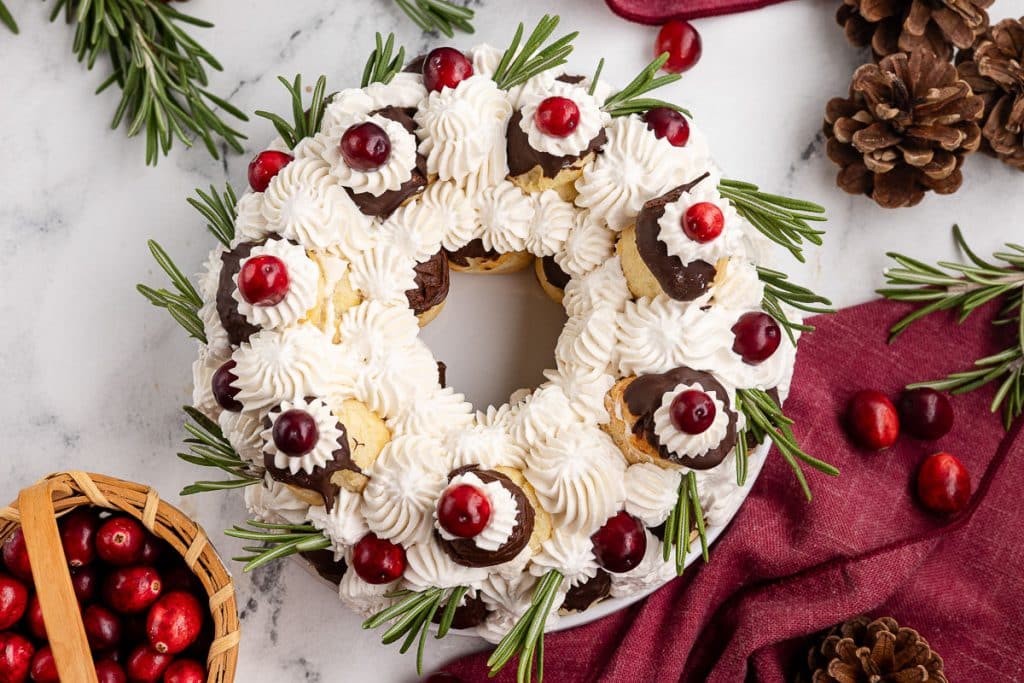 Profiterole Wreath.