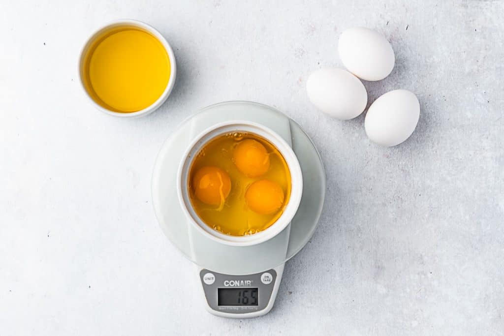 Ingredients for sourdough pasta dough.