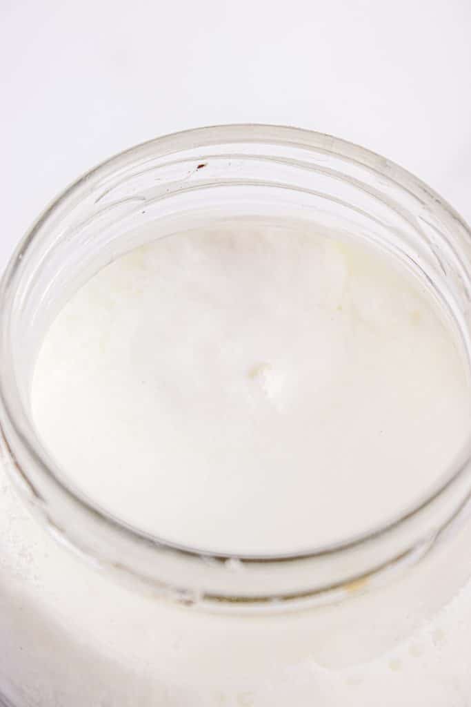 Grains floated to top.