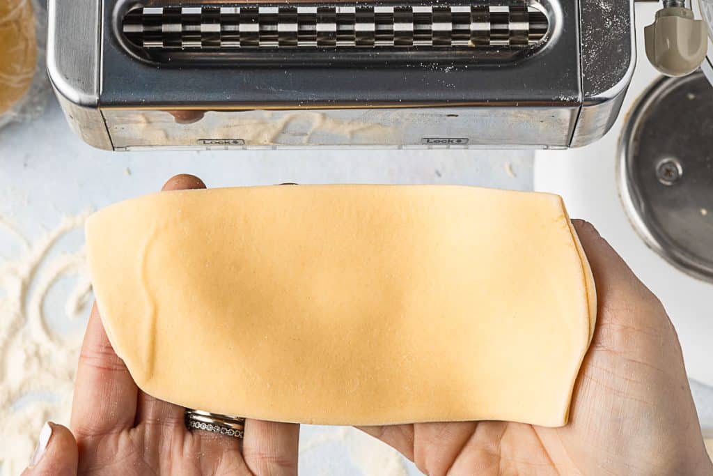 Dough after folded and pressed.