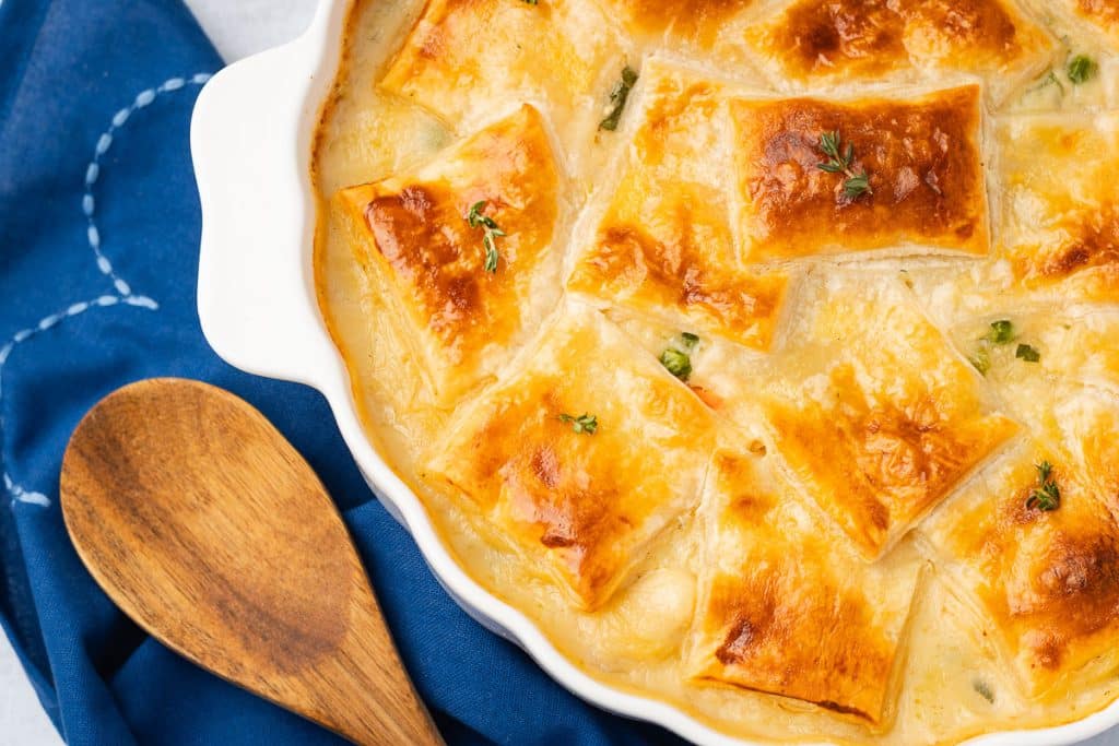 Chicken Pot Pie with Puff Pastry.