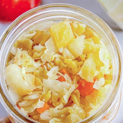Jar of sauerkraut.