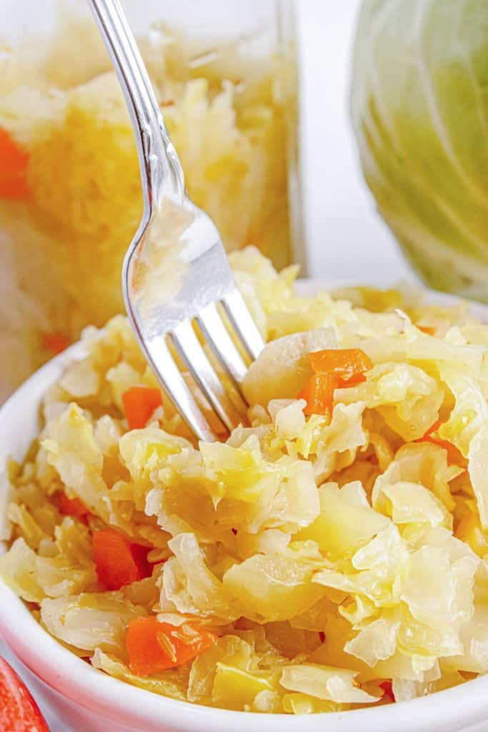 Fork in sauerkraut