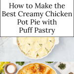 Chicken Pot Pie with puff pastry.
