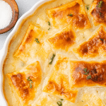 Chicken Pot Pie with puff pastry.